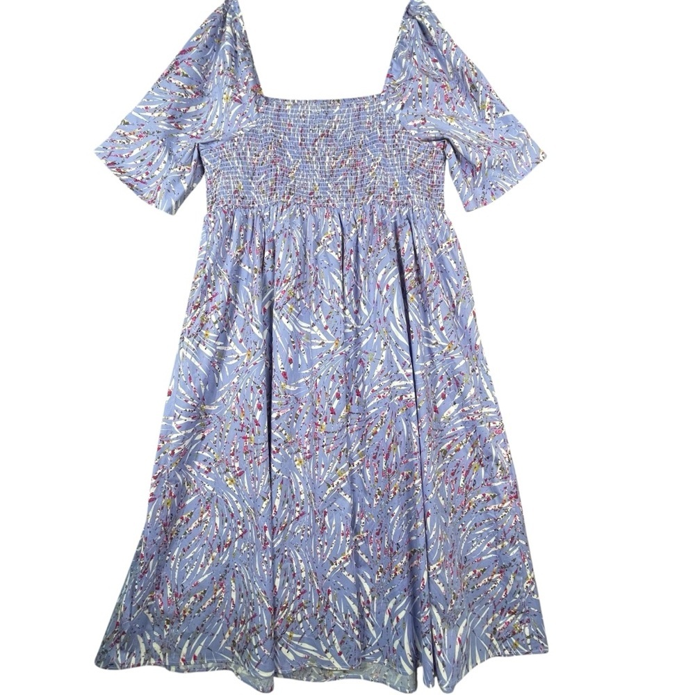 Eloquii Elements Puff Sleeve Zebra Print Smocked … - image 2